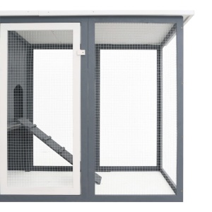Coteț de exterior pentru găini coteț păsări 1 cuibar gri lemn - Img 5