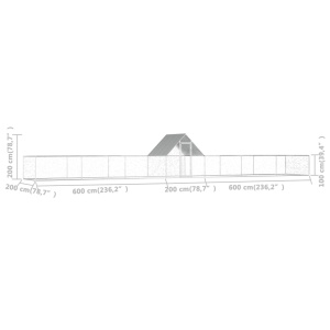 Coteț de găini, 14 x 2 x 2 m, oțel galvanizat - Img 6