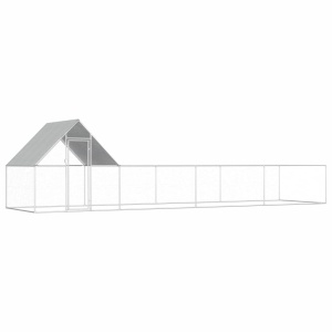 Coteț de găini, 8 x 2 x 2 m, oțel galvanizat