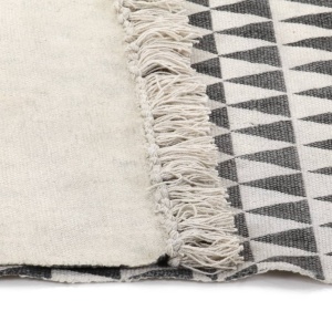 Covor Kilim, negru/alb, 120 x 180 cm, bumbac, cu model - Img 4