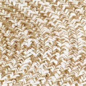 Covor manual, alb și natural, 150 cm, iută - Img 2