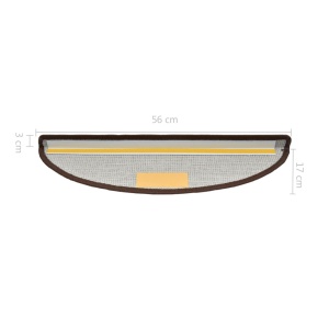 Covorașe de scări, 15 buc, cafeniu, 56 x 17 x 3 cm - Img 6