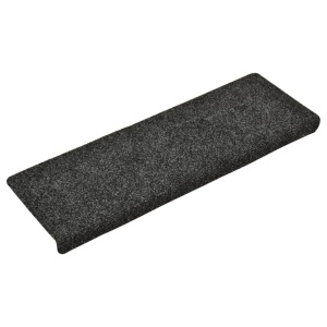 Covorașe de scări cusătură punch, 15 buc., gri, 65 x 25 cm - Img 2