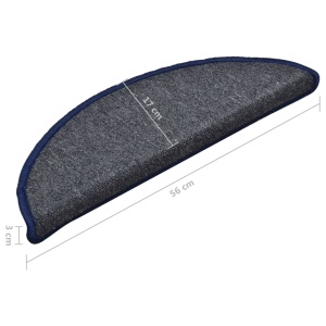 Covorașe pentru trepte scară, 15 buc., gri/albastru, 56x17x3 cm - Img 7