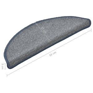 Covorașe pentru trepte scară, 15 buc., gri/albastru, 56x17x3 cm - Img 7
