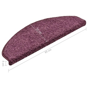 Covorașe pentru trepte scară, 15 buc. violet inchis, 65x21x4 cm - Img 7
