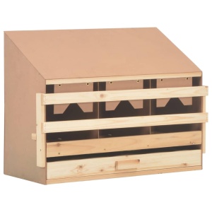 Cuibar găini cu 3 compartimente, 72x33x54 cm, lemn masiv pin - Img 3