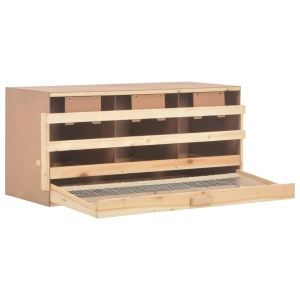 Cuibar găini cu 3 compartimente, 96x40x45 cm, lemn masiv pin - Img 4