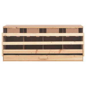 Cuibar găini cu 4 compartimente, 106x40x45 cm, lemn masiv pin - Img 5