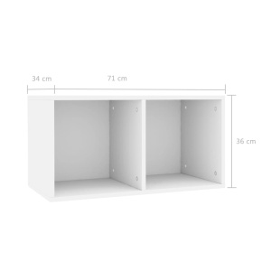Cutie pentru depozitare vinyl-uri, alb, 71 x 34 x 36 cm, PAL - Img 5