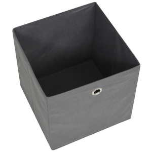 Cutii de depozitare, 10 buc, material nețesut, 32x32x32 cm, Gri - Img 5