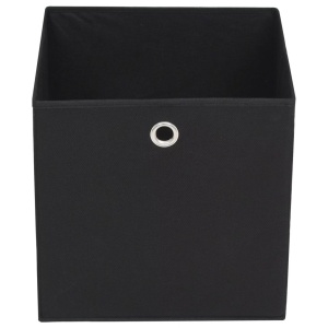 Cutii depozitare, 4 buc, material nețesut, 32x32x32 cm, Negru - Img 4