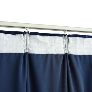 Draperii opace 2 buc. albastru inchis 140x175cm catifea cârlige - Img 4