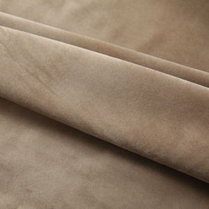Draperii opace, 2 buc., bej, 140x225 cm, catifea, cu cârlige - Img 3