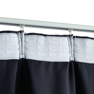 Draperii opace cu cârlige, 2 buc., antracit, 140 x 225 cm - Img 4
