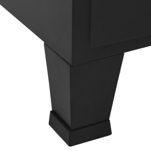 Dulap birou cu uși de plasă negru 75x40x120 cm oțel industrial - Img 7