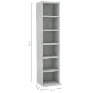 Dulap CD-uri, gri beton, 21x20x88 cm, PAL - Img 5