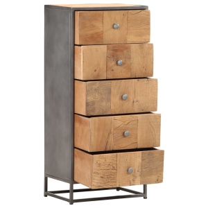 Dulap cu sertare, 45 x 30 x 100 cm, lemn masiv reciclat - Img 4