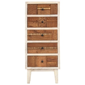 Dulap cu sertare, 45 x 30 x 105 cm, lemn masiv reciclat - Img 3