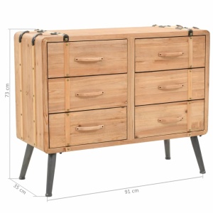 Dulap cu sertare, lemn masiv de brad, 91 x 35 x 73 cm - Img 9