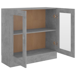 Dulap cu vitrină, gri beton, 82,5 x 30,5 x 80 cm, PAL - Img 8