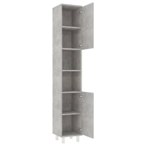 Dulap de baie, gri beton, 30 x 30 x 179 cm, PAL - Img 5