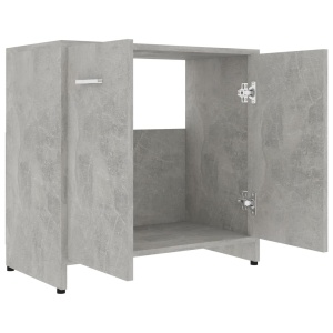 Dulap de baie, gri beton, 60 x 33 x 58 cm, PAL - Img 5
