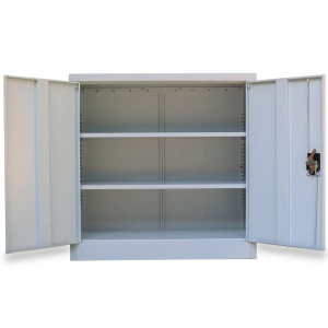 Dulap de birou cu 2 uși, gri, 90 cm, oțel - Img 5