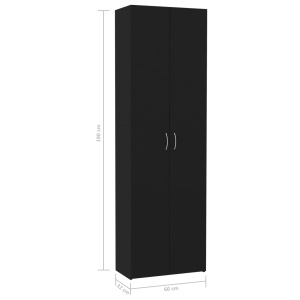 Dulap de birou, negru, 60x32x190 cm, PAL - Img 7