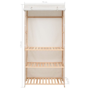 Dulap de haine cu 3 rafturi, 79 x 40 x 170 cm - Img 6