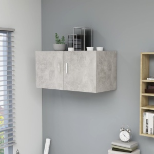 Dulap montat pe perete, gri beton, 80 x 39 x 40 cm, PAL