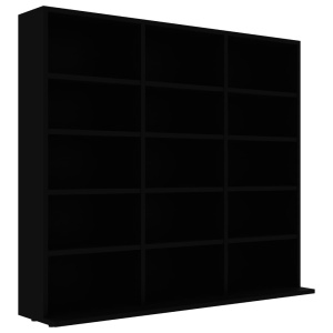 Dulap pentru CD-uri, negru, 102 x 23 x 89,5 cm, PAL - Img 2