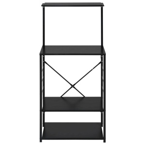 Dulap pentru cuptor de microunde, negru, 60x39,6x123 cm, PAL - Img 3