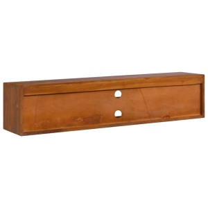 Dulap TV montat pe perete, 135 x 30 x 30 cm, lemn masiv de tec - Img 4