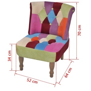 Fotolii franțuzești, 2 buc., model mozaic, material textil - Img 5