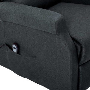 Fotoliu cu ridicare pe verticală, gri inchis, material textil - Img 7