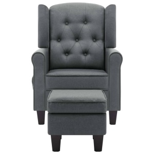 Fotoliu de masaj cu taburet, gri deschis, material textil - Img 4