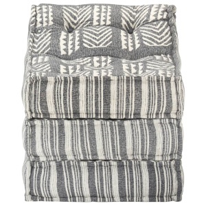 Fotoliu puf modular, gri cu dungi, material textil - Img 5