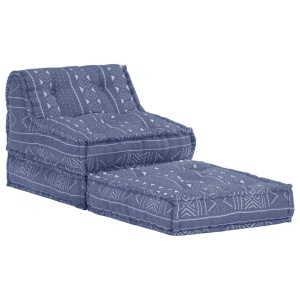 Fotoliu puf modular, indigo, material textil - Img 6