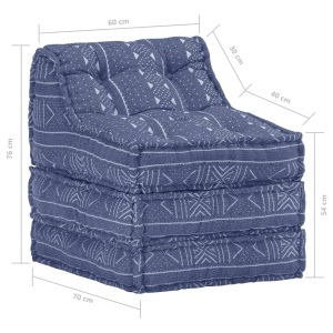 Fotoliu puf modular, indigo, material textil - Img 10