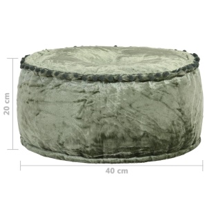 Fotoliu puf rotund, verde, 40 x 20 cm, catifea - Img 4