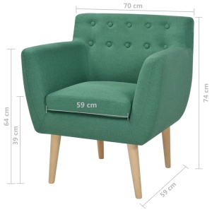 Fotoliu, verde, material textil - Img 5