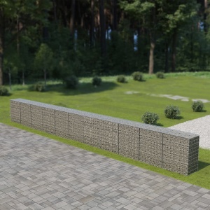 Gabion perete cu capace, 900 x 50 x 100 cm, oțel galvanizat