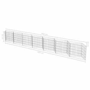 Gabion perete, oțel galvanizat, 450 x 30 x 50 cm - Img 6