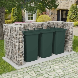 Gabion triplu ingrădire pubelă, oțel, 250 x 100 x 120 cm