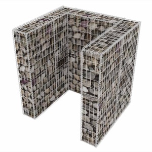 Gabion unic ingrădire pubelă, oțel, 110 x 100 x 120 cm - Img 4