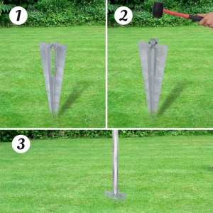 Gard din plasă cu stâlpi și țăruși, 25x1,25 m, oțel galvanizat - Img 4