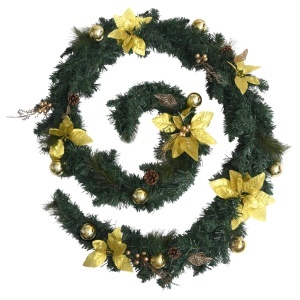 Ghirlandă de Crăciun cu becuri LED, verde, 2,7 m, PVC - Img 4