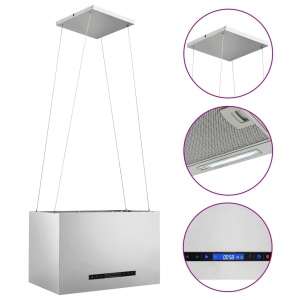Hotă suspendată insulă LCD senzor tactil 55 cm oțel inoxidabil - Img 2