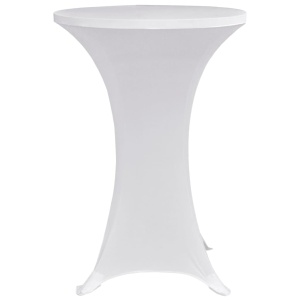 Husă de masă cu picior Ø60 cm, 4 buc., alb, elastic - Img 4